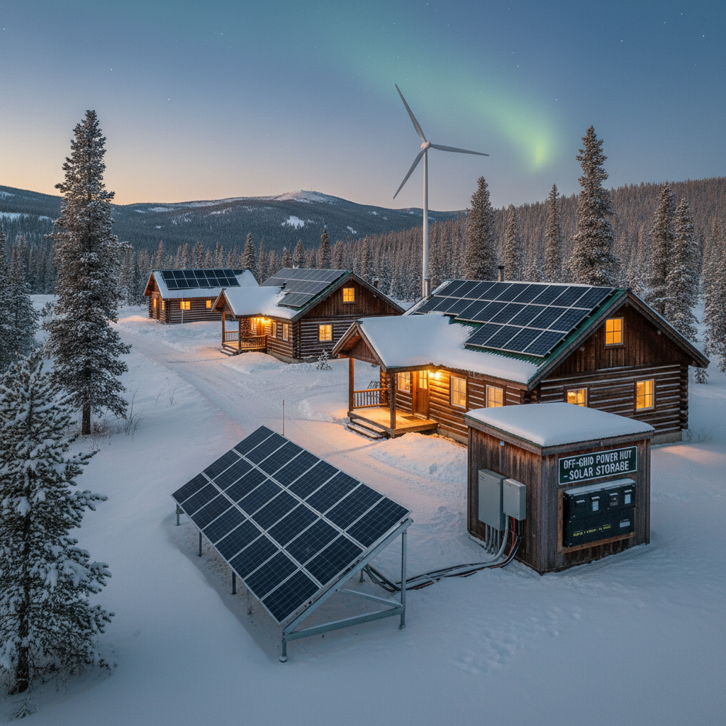 Remote cabin powered by off-grid solar